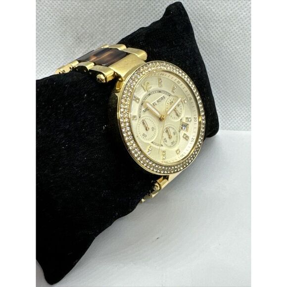 Michael Kors Parker MK5688 Women's Gold Tortoise Analog Dial Quartz Watch JNA432 - Picture 3 of 11